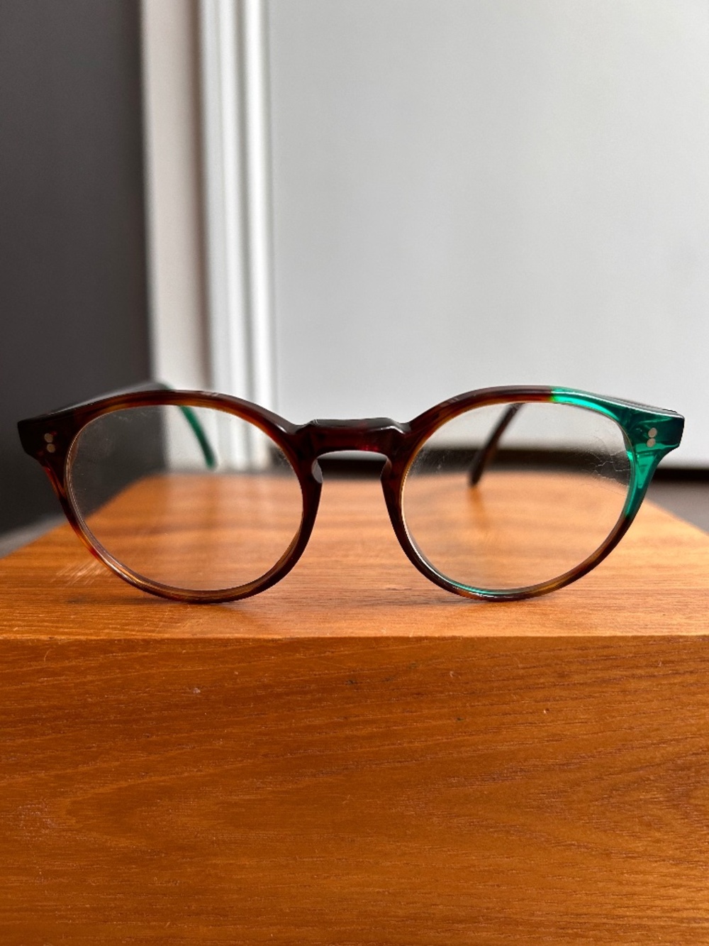 Kador K3404 EUC brown green acetate tortoiseshell eyeglasses frames 47 20 140